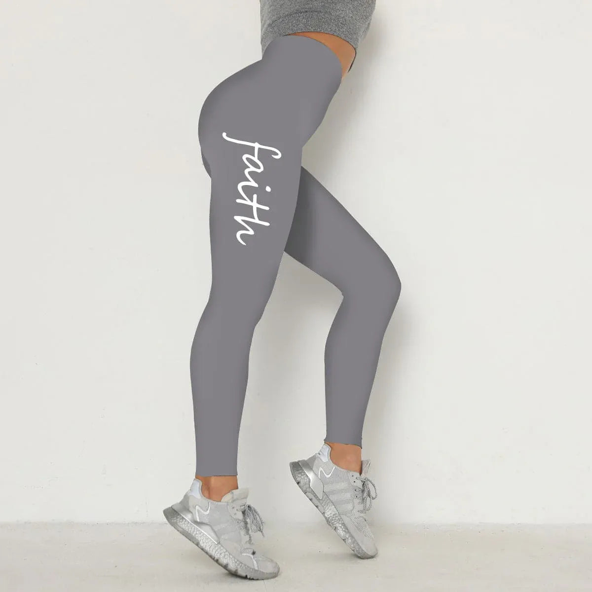 Stylish Waist Letter Printed Leggings for Women - Hip Lifting and Stretchable, Sizes S-XXXL - Allen-Fitness