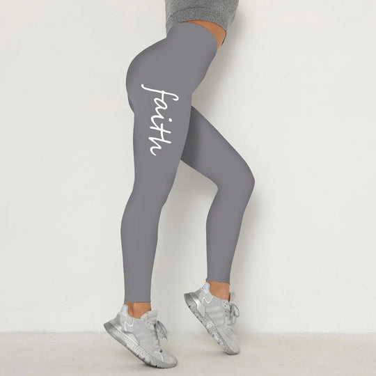 Stylish Waist Letter Printed Leggings for Women - Hip Lifting and Stretchable, Sizes S-XXXL - Allen-Fitness