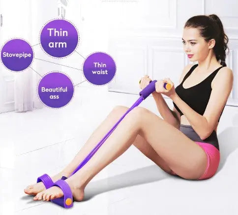 Portable Fitness Resistance Band with Pedal - Allen-Fitness