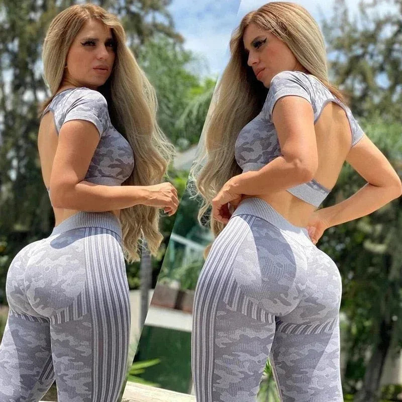 Fitness Leggings Set - High-Quality Polyester Athletic Wear for Women - Allen-Fitness
