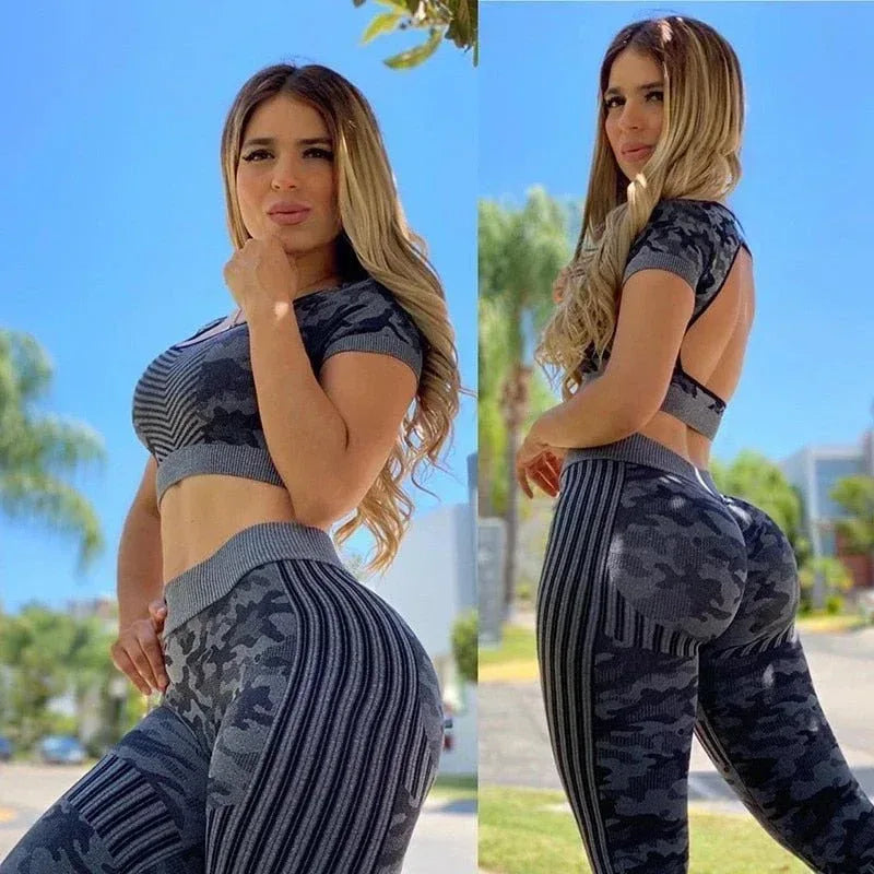 Fitness Leggings Set - High-Quality Polyester Athletic Wear for Women - Allen-Fitness