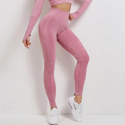 Seamless Leggings Fitness Women Yoga Pants Booty Tights High Waist Push Up Leggins Dotted Energy Trousers Gym Workout Pants - Allen-Fitness