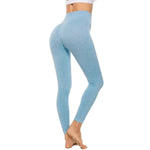 Seamless High Waist Yoga Pants with Energy Dotted Pattern - Allen-Fitness
