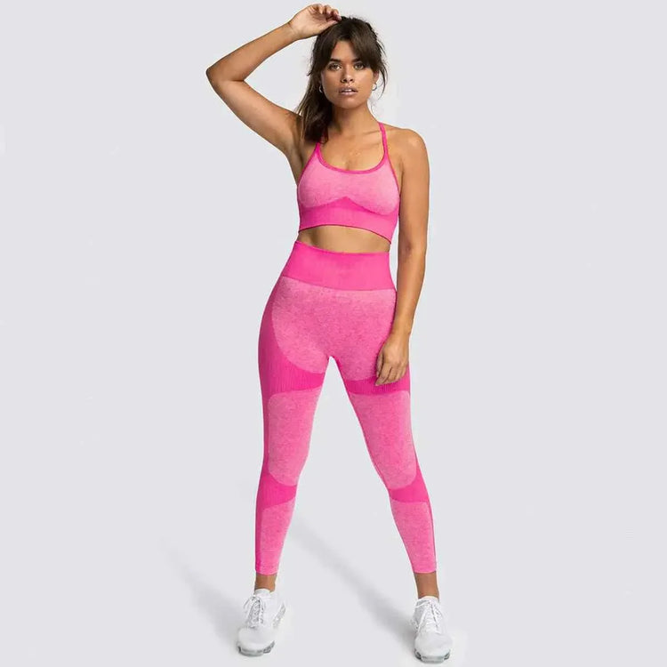 Seamless Sports Bra and High Waist Leggings Set for Women - Gym, Fitness, Running, Yoga (2 Piece Set) - Allen-Fitness