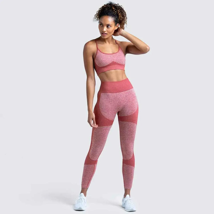 Seamless Sports Bra and High Waist Leggings Set for Women - Gym, Fitness, Running, Yoga (2 Piece Set) - Allen-Fitness