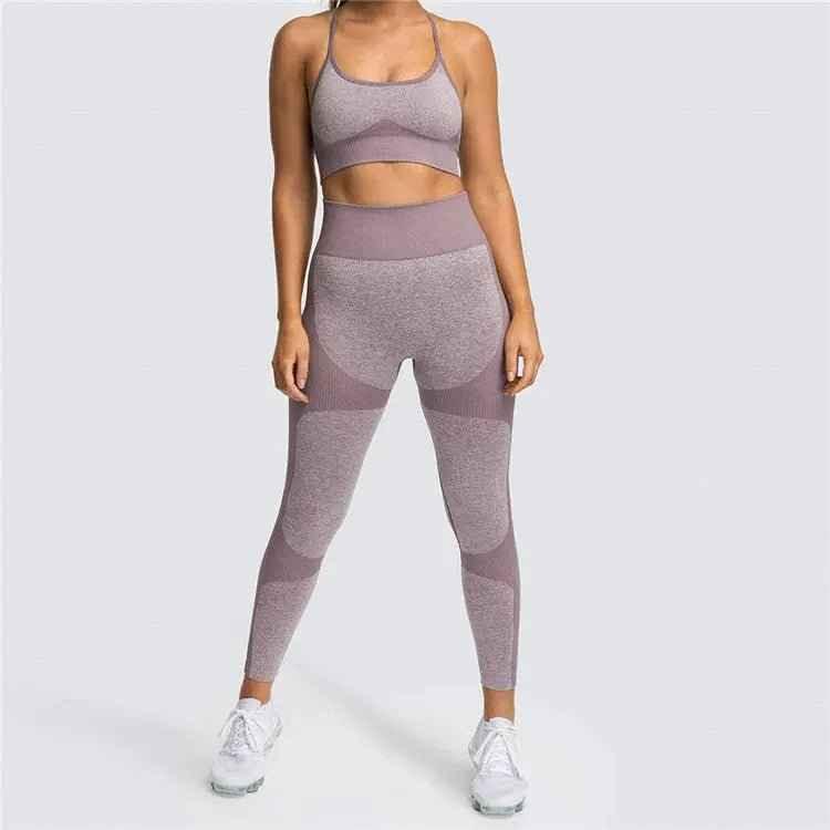 Seamless Sports Bra and High Waist Leggings Set for Women - Gym, Fitness, Running, Yoga (2 Piece Set) - Allen-Fitness