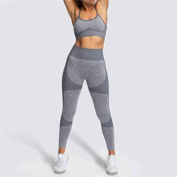 Seamless Sports Bra and High Waist Leggings Set for Women - Gym, Fitness, Running, Yoga (2 Piece Set) - Allen-Fitness