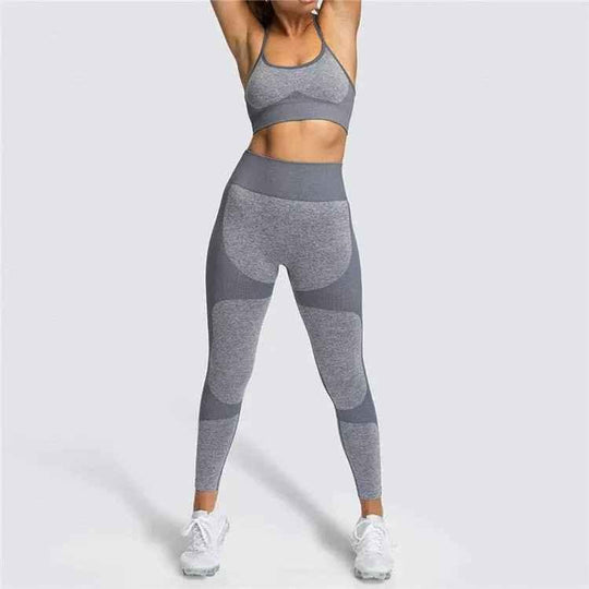 Seamless Sports Bra and High Waist Leggings Set for Women - Gym, Fitness, Running, Yoga (2 Piece Set) - Allen-Fitness