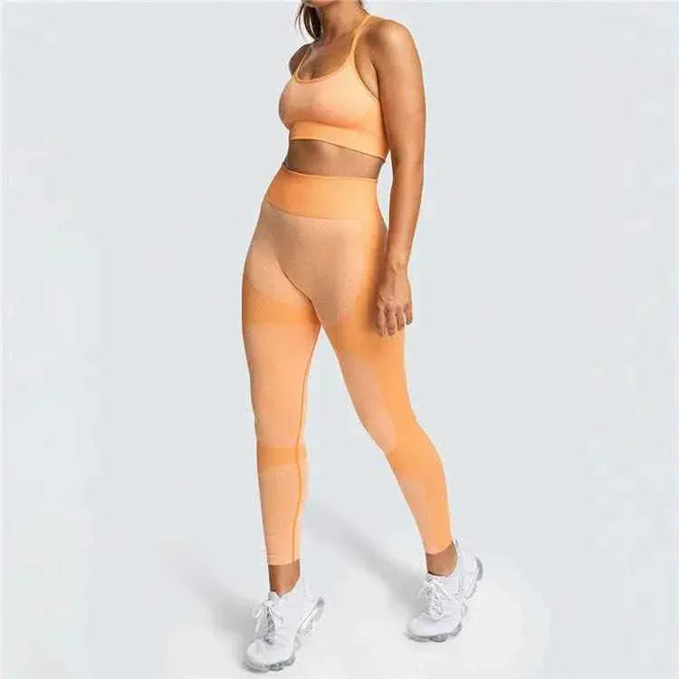 Seamless Sports Bra and High Waist Leggings Set for Women - Gym, Fitness, Running, Yoga (2 Piece Set) - Allen-Fitness