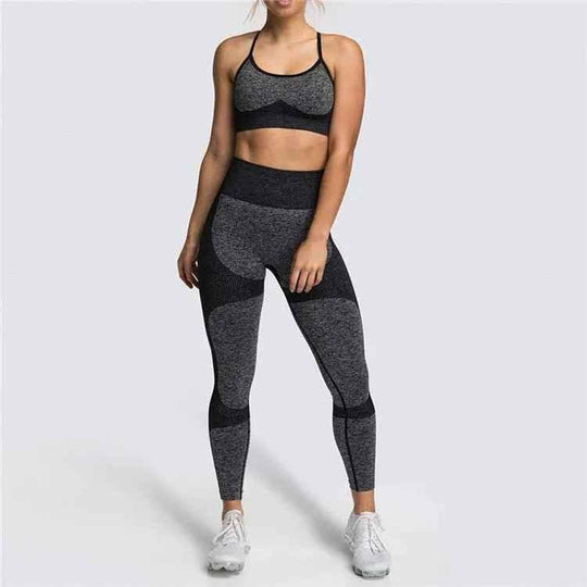 Seamless Sports Bra and High Waist Leggings Set for Women - Gym, Fitness, Running, Yoga (2 Piece Set) - Allen-Fitness