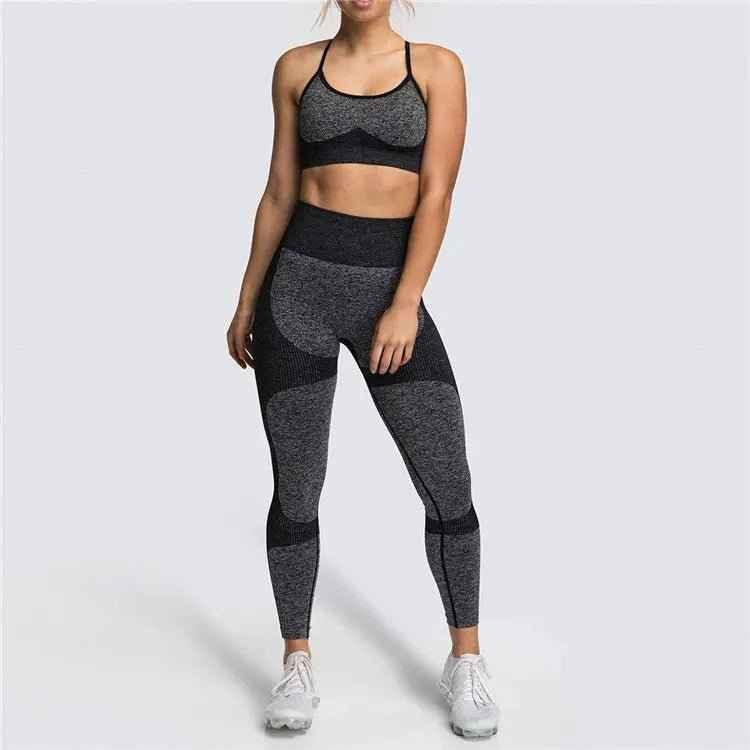 Seamless Sports Bra and High Waist Leggings Set for Women - Gym, Fitness, Running, Yoga (2 Piece Set) - Allen-Fitness
