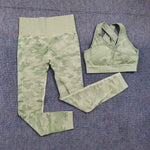 3PCS Camouflage Yoga Set for Women Seamless Fitness Yoga Bra Sports Bra High Waist GYM Camo leggings Pants Fitness Suits Workout - Allen-Fitness
