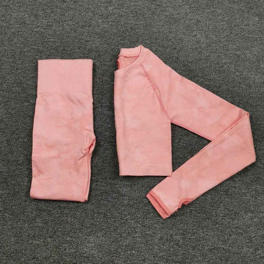 3PCS Camouflage Yoga Set for Women Seamless Fitness Yoga Bra Sports Bra High Waist GYM Camo leggings Pants Fitness Suits