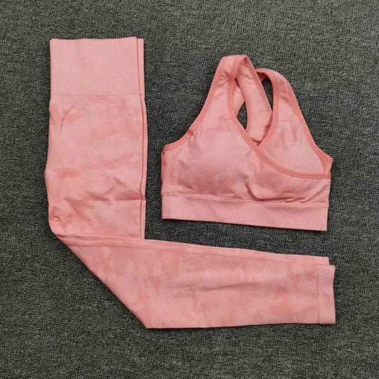 3PCS Camouflage Yoga Set for Women Seamless Fitness Yoga Bra Sports Bra High Waist GYM Camo leggings Pants Fitness Suits