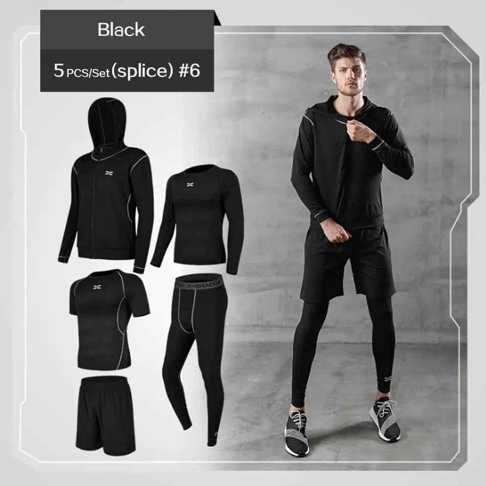 Men Gym Fitness Compression Sports Suit Clothes Running Jogging Sport Wear Exercise Workout Tights - Allen-Fitness