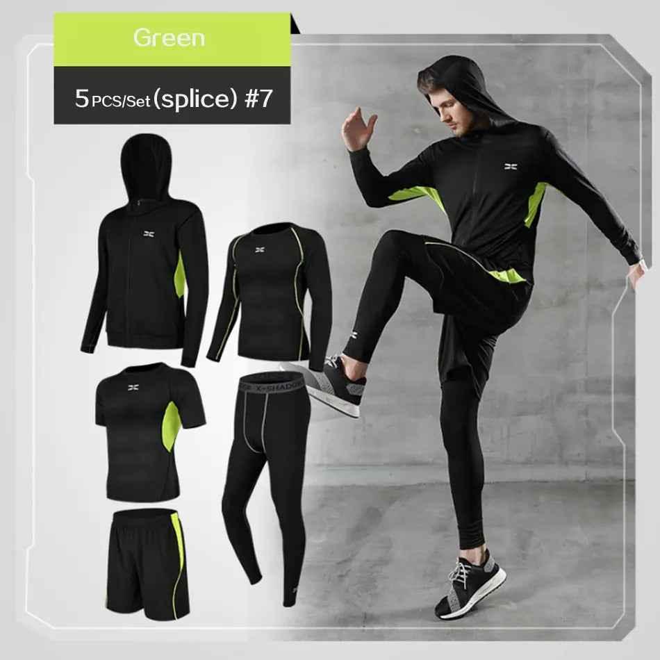 Men Gym Fitness Compression Sports Suit Clothes Running Jogging Sport Wear Exercise Workout Tights - Allen-Fitness