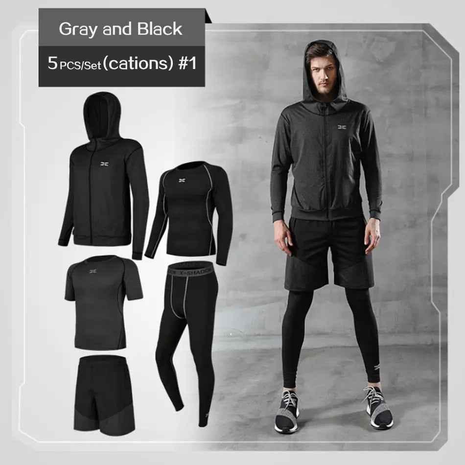 Men Gym Fitness Compression Sports Suit Clothes Running Jogging Sport Wear Exercise Workout Tights - Allen-Fitness
