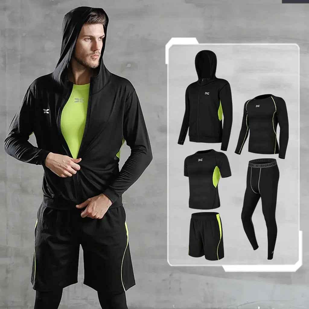 Men Gym Fitness Compression Sports Suit Clothes Running Jogging Sport Wear Exercise Workout Tights - Allen-Fitness