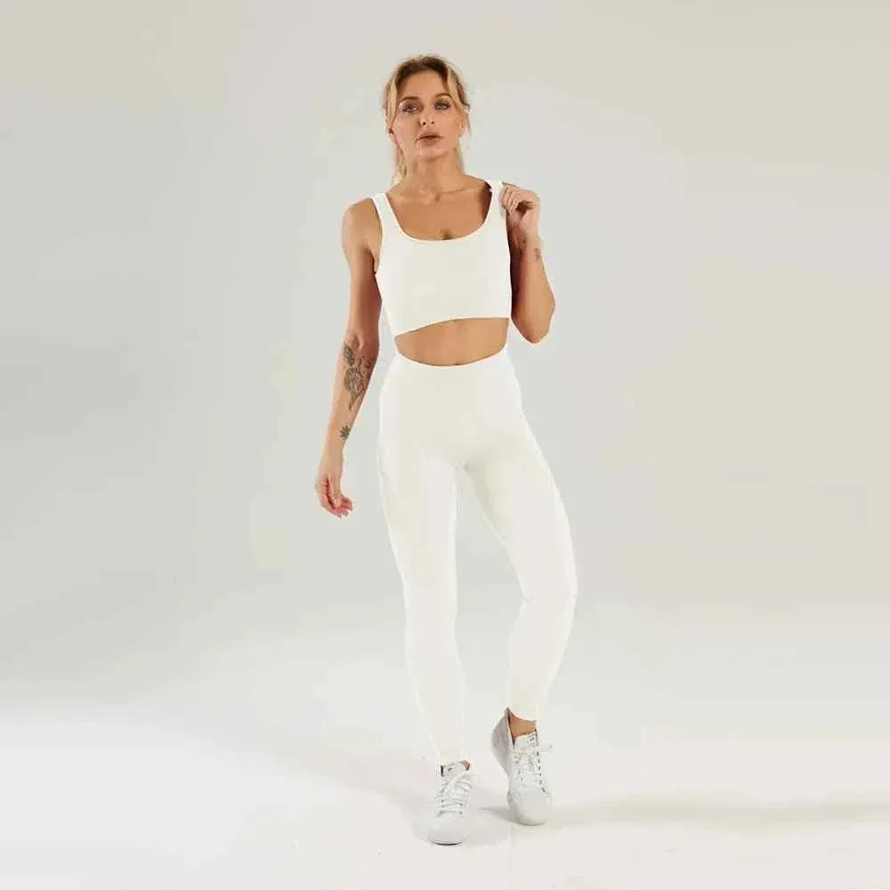 Women workout pants suit sports apparel, women & yoga clothing, and home wear clothes. Activewear seamless yoga gym fitness set - Allen-Fitness