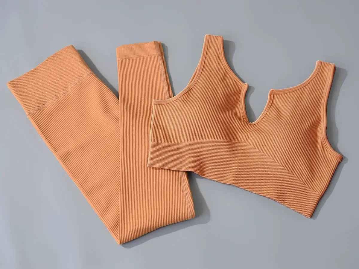 Women workout pants suit sports apparel, women & yoga clothing, and home wear clothes. Activewear seamless yoga gym fitness set - Allen-Fitness