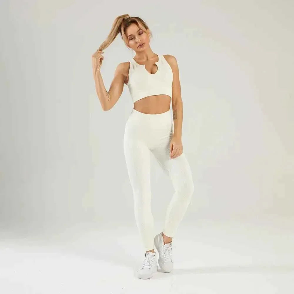 Women workout pants suit sports apparel, women & yoga clothing, and home wear clothes. Activewear seamless yoga gym fitness set - Allen-Fitness