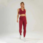 Women workout pants suit sports apparel, women & yoga clothing, and home wear clothes. Activewear seamless yoga gym fitness set - Allen-Fitness