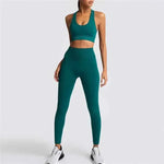 Womens Gym Clothing Set - Crop Top & Leggings Workout Apparel - Allen-Fitness