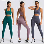 Womens Gym Clothing Set - Crop Top & Leggings Workout Apparel - Allen-Fitness