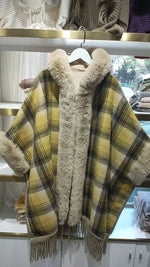 Soft Fleece Tippet For Women With Trendy Maillard Plaid Design And Elegant Tassels - Allen-Fitness