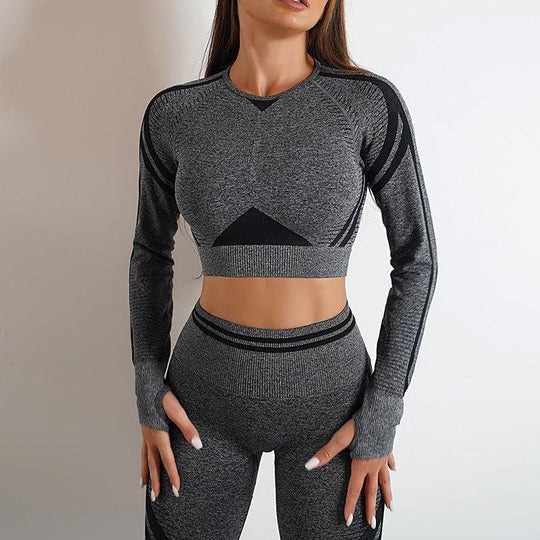 Seamless Yoga Pants Peach Hip Autumn And Winter Sports Bodybuilding Pants Top Suit - Allen-Fitness