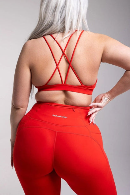 Active Red Leggings with Pockets - Allen - Fitness