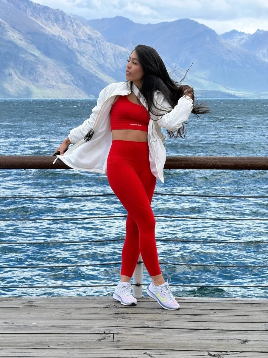 Active Red Leggings with Pockets - Allen - Fitness