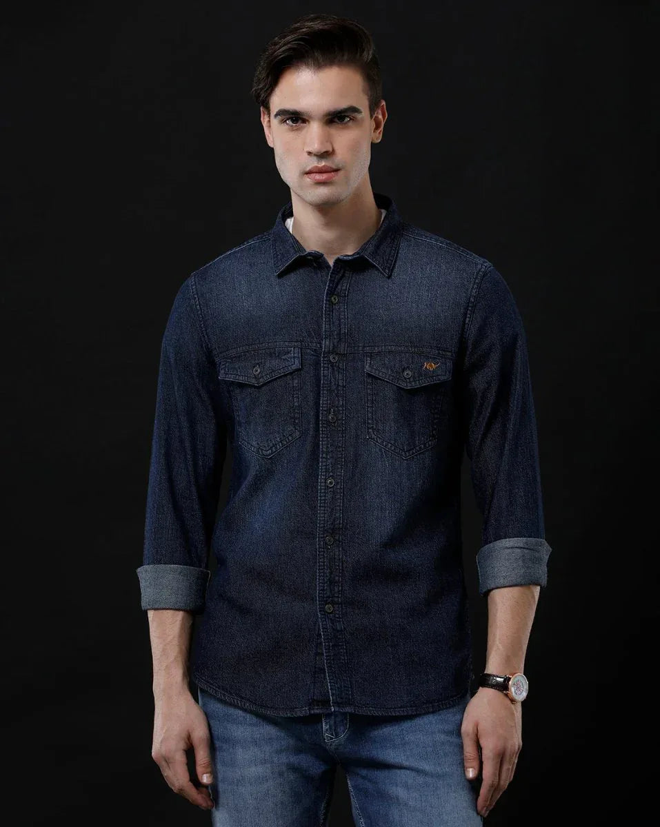 Affordable Men's Denim Shirt - Slim Fit Casual Design by Temple Of Denim - Allen-Fitness