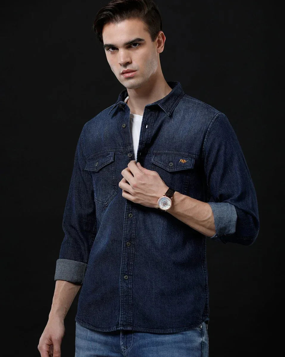 Affordable Men's Denim Shirt - Slim Fit Casual Design by Temple Of Denim - Allen-Fitness