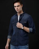 Affordable Men's Denim Shirt - Slim Fit Casual Design by Temple Of Denim - Allen-Fitness