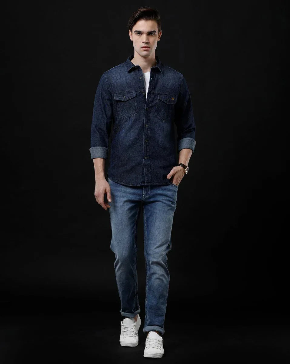 Affordable Men's Denim Shirt - Slim Fit Casual Design by Temple Of Denim - Allen-Fitness