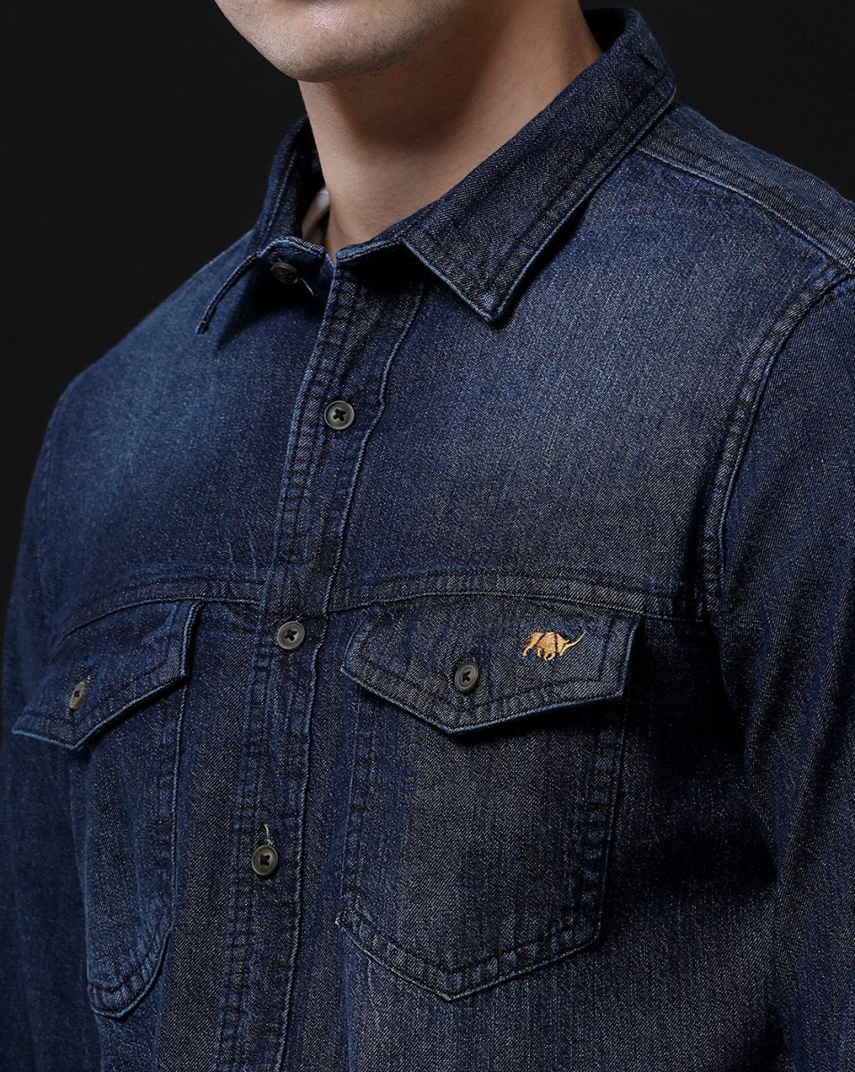 Affordable Men's Denim Shirt - Slim Fit Casual Design by Temple Of Denim - Allen - Fitness