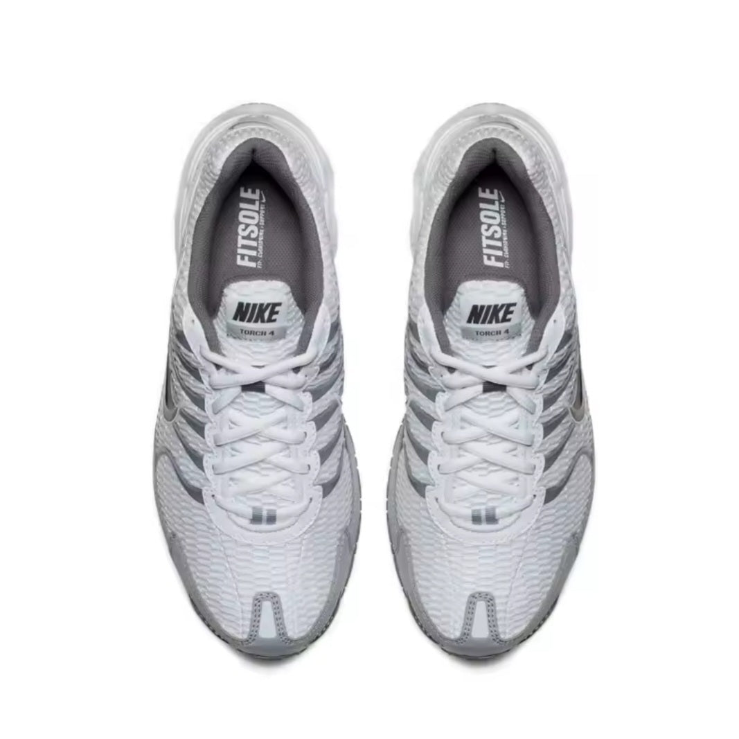 Air Zoom Torch 4 Men’s Running Shoes – White &amp; Grey Breathable Trainers - Allen-Fitness