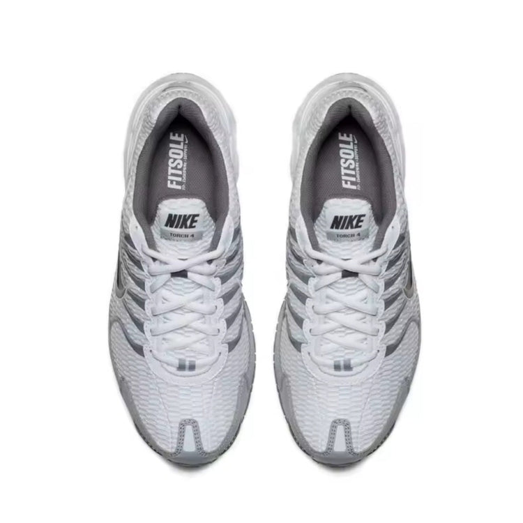 Air Zoom Torch 4 Men’s Running Shoes – White & Grey Breathable Trainers - Allen-Fitness