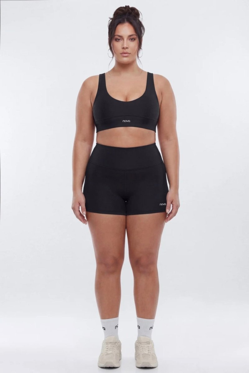 AirSculpt™ V Neck Sports Bra - Black - Premium Fitness &amp; Activewear for Men &amp; Women|UK