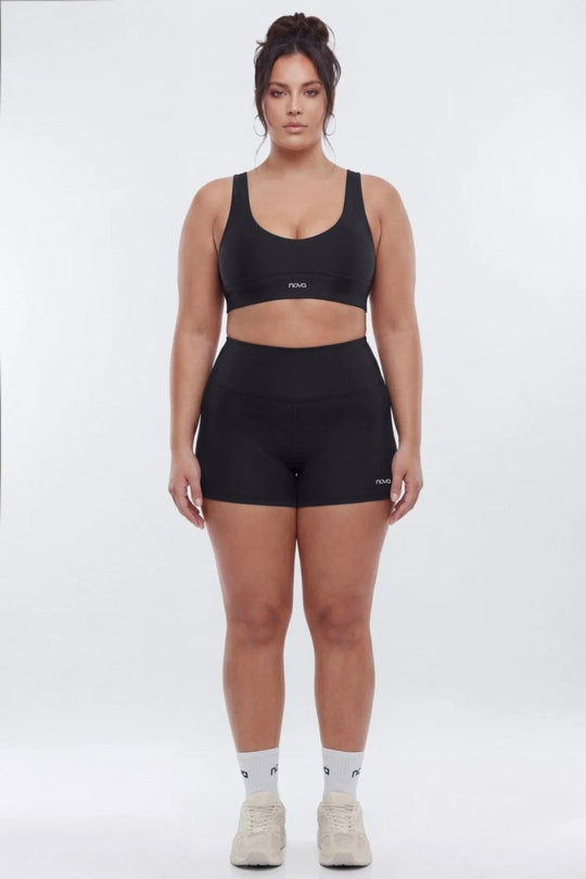 AirSculpt™ V Neck Sports Bra - Black - Premium Fitness &amp; Activewear for Men &amp; Women|UK