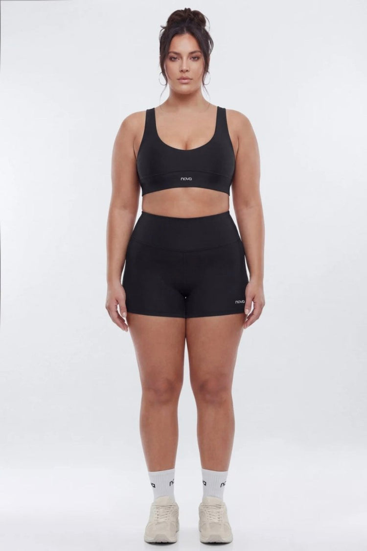 AirSculpt™ V Neck Sports Bra - Black - Premium Fitness & Activewear for Men & Women|UK