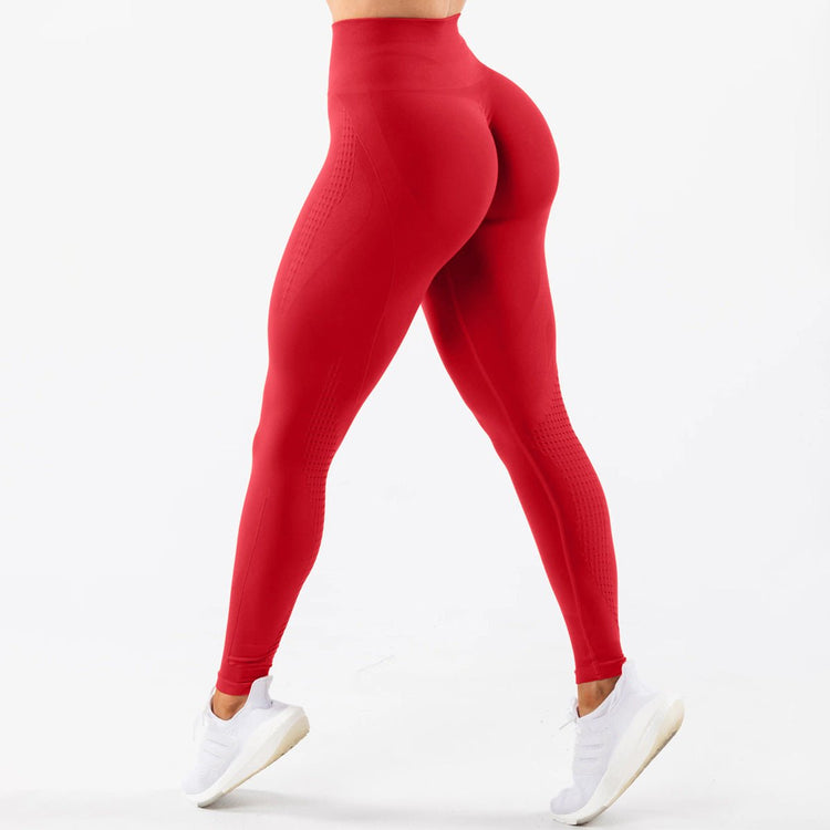 Amazon Seamless Jacquard Tight Yoga Pants Women's Super Soft Hand-feel Body-fit Cationic Cropped Pants Fitness Pants - Premium Fitness & Activewear