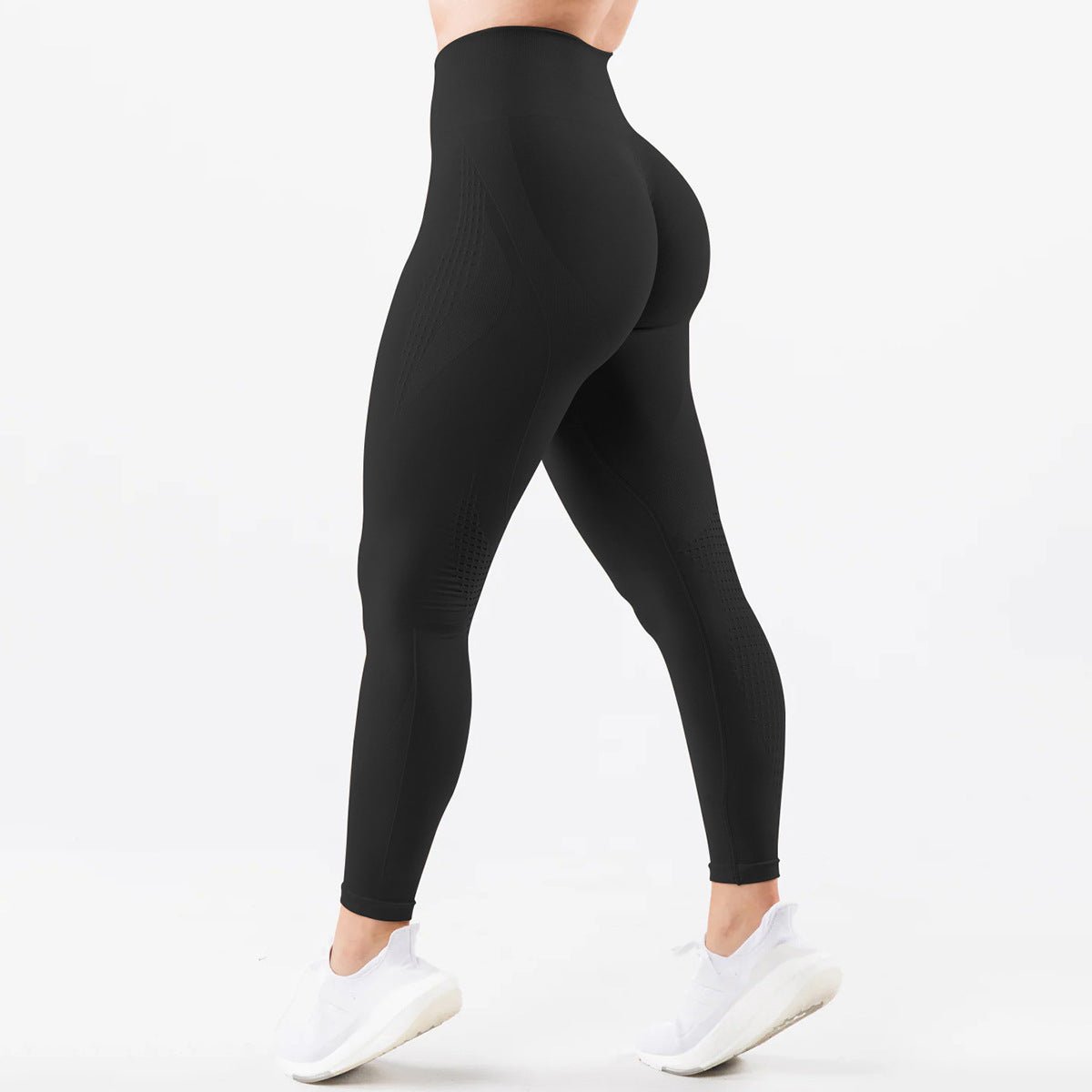 Amazon Seamless Jacquard Tight Yoga Pants Women's Super Soft Hand-feel Body-fit Cationic Cropped Pants Fitness Pants - Premium Fitness & Activewear