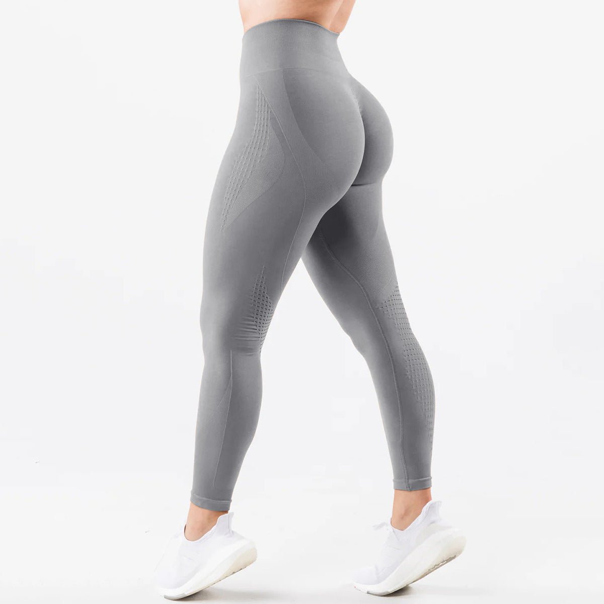 Amazon Seamless Jacquard Tight Yoga Pants Women's Super Soft Hand-feel Body-fit Cationic Cropped Pants Fitness Pants - Premium Fitness & Activewear