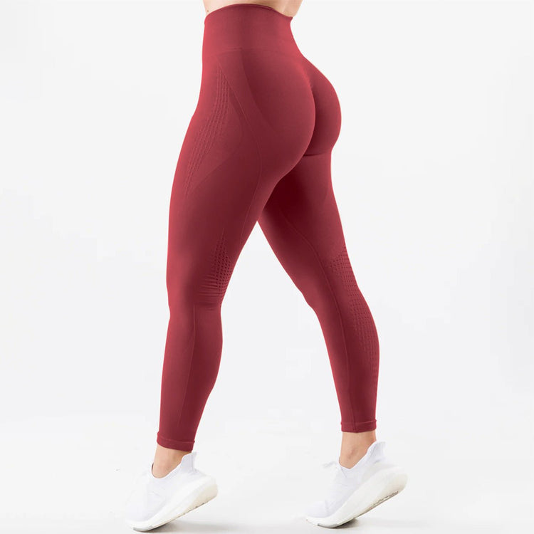 Amazon Seamless Jacquard Tight Yoga Pants Women's Super Soft Hand-feel Body-fit Cationic Cropped Pants Fitness Pants - Premium Fitness & Activewear