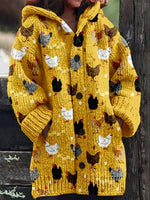 Animal Print 3D Effect Casual Hooded Cape Coat for Women in Sizes S to 5XL – Fun & Stylish - Allen-Fitness