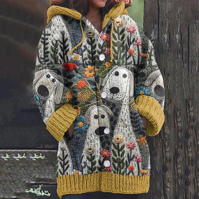 Animal Print 3D Effect Casual Hooded Cape Coat for Women in Sizes S to 5XL – Fun & Stylish - Allen-Fitness