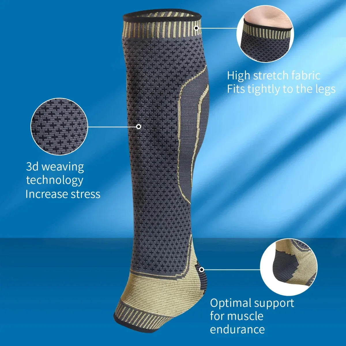 Premium Ankle Compression Sleeves - Breathable Support Socks for Swelling & Injury Recovery - Allen-Fitness