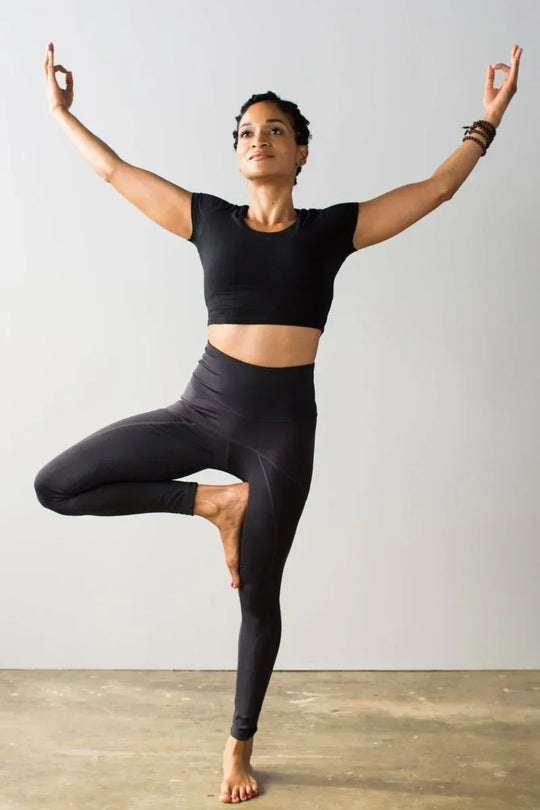 Antimicrobial Athletic Leggings With Ultra Hi-Rise Tummy Control &amp; Non-Sheer Fabric for Workouts - Allen-Fitness